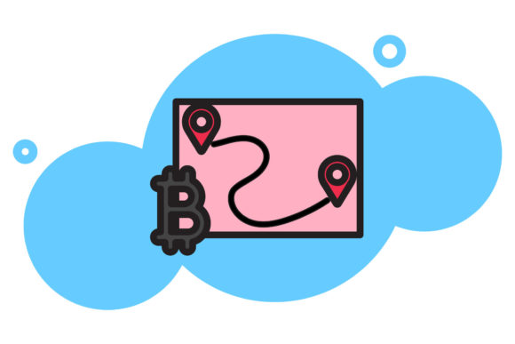 Bitcoin Travel Icon Design Creative Map – A Versatile Graphics Freebie for Crafters