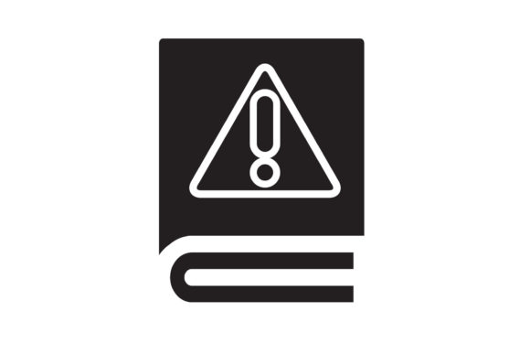 Book Icon Caution Design Black Filled Review: Practical Embroidery Use