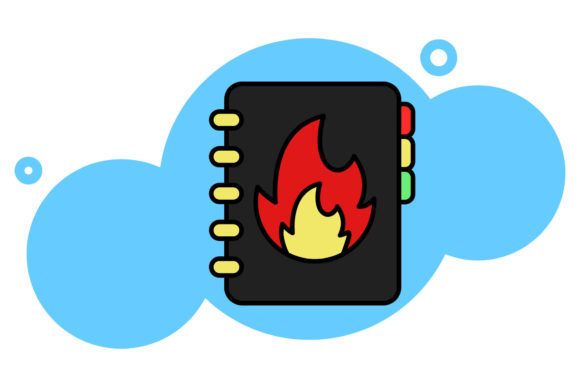 Book Icon Creative Vector Fire Design Review