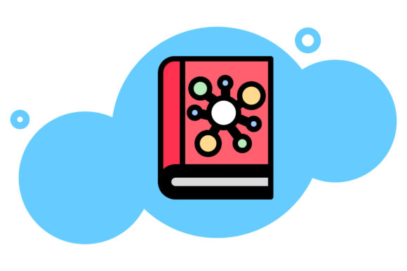Book Icon Design Creative Molecule Atom: A Versatile Graphic for Content Creators