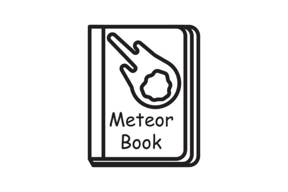 Book Icon Meteor Black Line Design Art: A Freebie Graphic for Digital Sellers