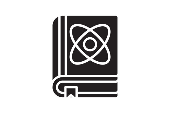 Book Icon Molecule Design Black Filled: A Strong Graphic for Branding & Marketing