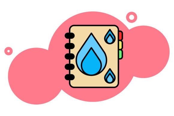 Book Icon Vector Creative Water Design Review for Real Projects