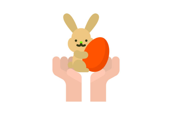 Easter Icon Bunny and Egg: A Seasonal Graphic Design Freebie for Content Creators