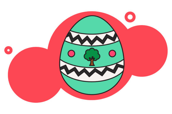 Easter Icon Design Art Egg Tree Creative: A Versatile Graphic for Content Creators