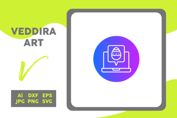 Easter Icon Egg Desktop Circle Gradient – A Versatile Graphic Design Freebie for Digital Sellers