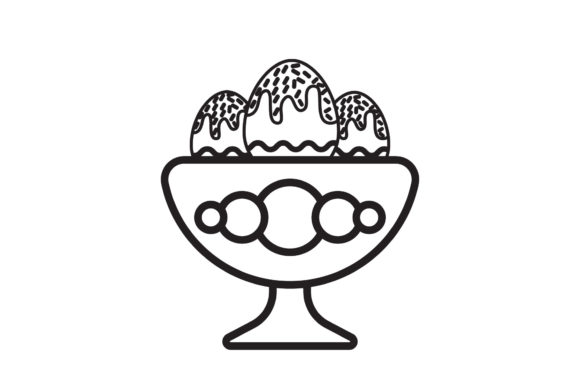 Easter Icon Ice Cream Design Black Line: A Graphics Freebie for Seasonal Digital Products