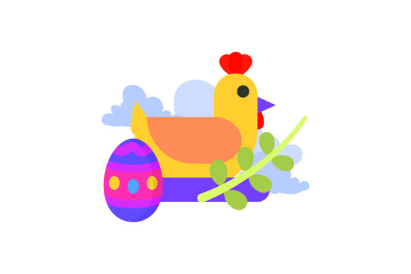 Easter Icon - Orange Chicken: A Festive Graphic Design Asset for Handmade Creators