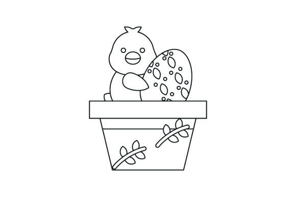 Flat Easter Cute Icon Egg Coloring Page: A Versatile Freebie Graphic for Digital Sellers