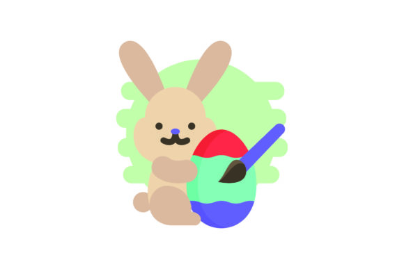Flat Easter Icon Bunny Cute: A Versatile Graphic Design Freebie for Seasonal Projects