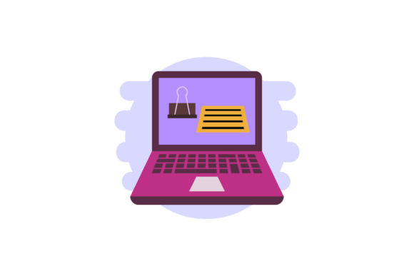 Flat Icon Laptop Clip: A Modern Graphic Design Asset for Content Creators