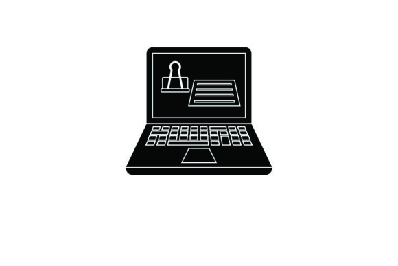 Flat Icon Laptop Clip Black Filled Review for Embroidery Projects