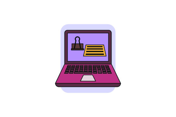 Flat Icon Laptop Clip Color Outline – A Versatile Freebie for Modern Marketing