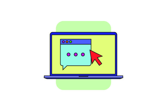 Flat Icon Laptop Cursor Color Outline: A Modern Graphic Design Freebie for Content Creators