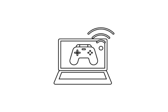 Flat Icon Laptop Joystick Coloring Page: A Freebie for Modern Marketing