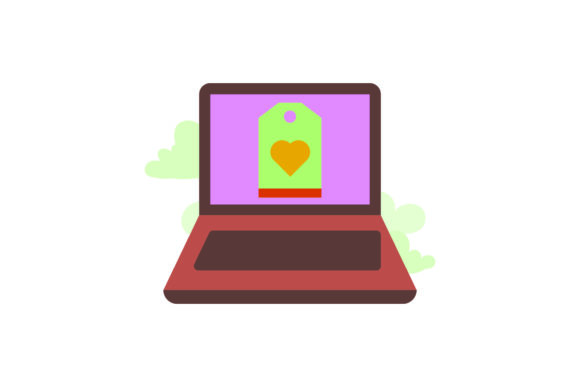 Flat Icon Laptop Label Green – A Versatile Graphics Freebie for Digital Sellers