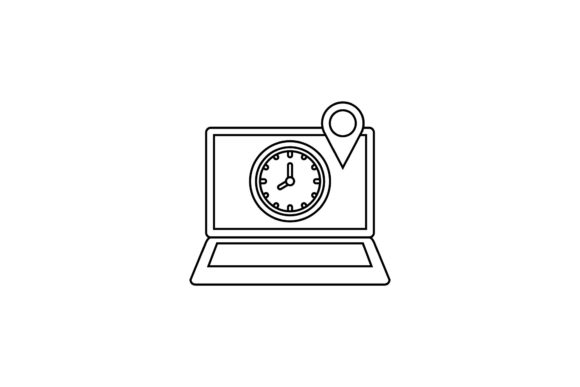 Flat Icon Laptop Location Compass Funny: A Graphics Freebie for Content Creators