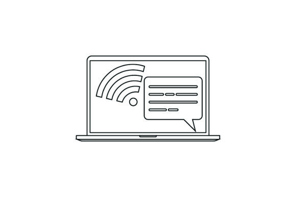 Message Laptop Icon Cute Coloring Page – A Freebie Graphic for Handmade Projects