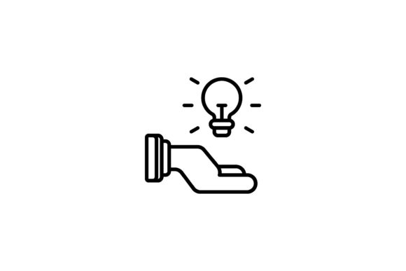School Icon Knowledge Lamp Line Black – A Versatile Graphic Design Asset for Sellers