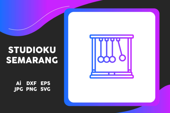 School Icon Newton Cradle Line Gradient – A Graphic Freebie for Crafty Entrepreneurs